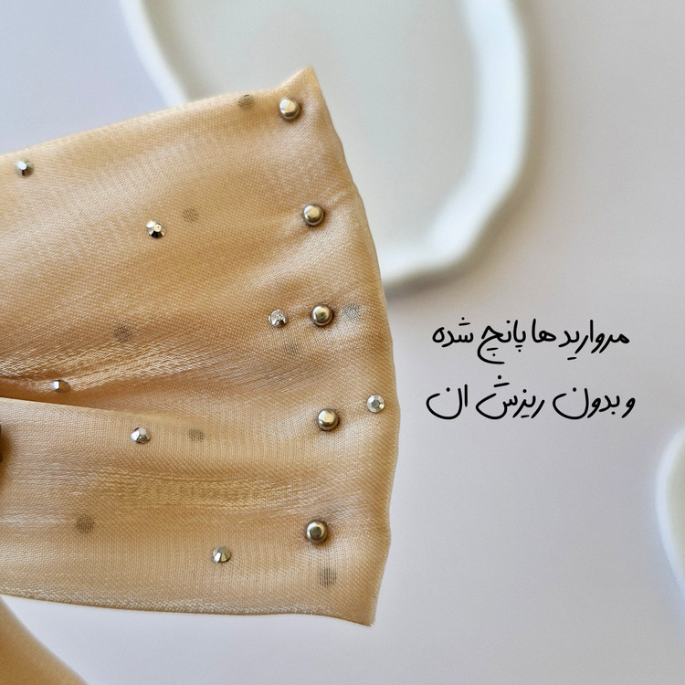 گیره پاپیون حریر نگین دار